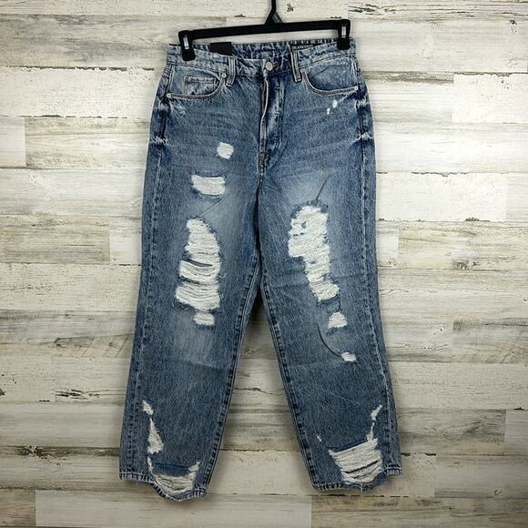 Blank NYC womens sz 29 the baxter ribcage straight leg distressed boho jeans new - Picture 1 of 7